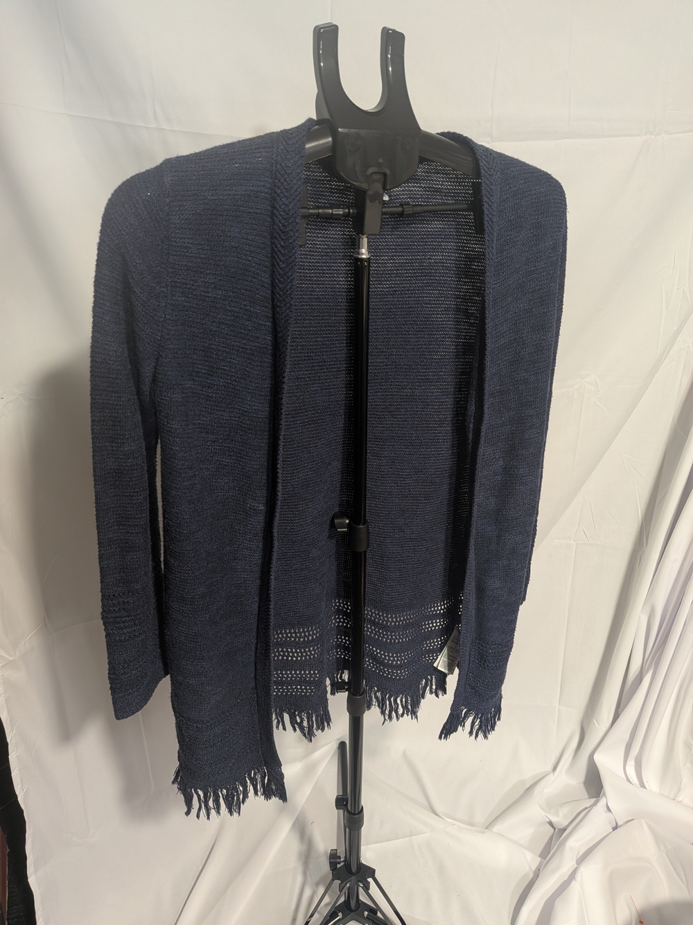 Old Navy Dark Navy Open-Front Fringe Cardigan